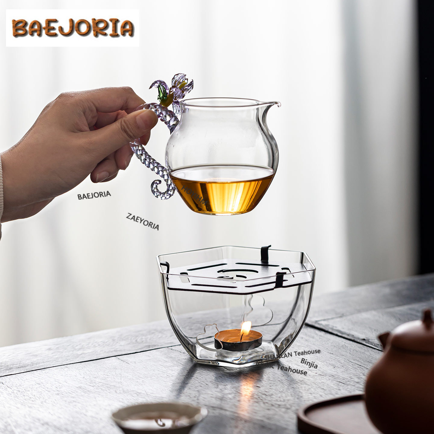 Candle Glass Supplies - Calentador de té de vidrio hexagonal