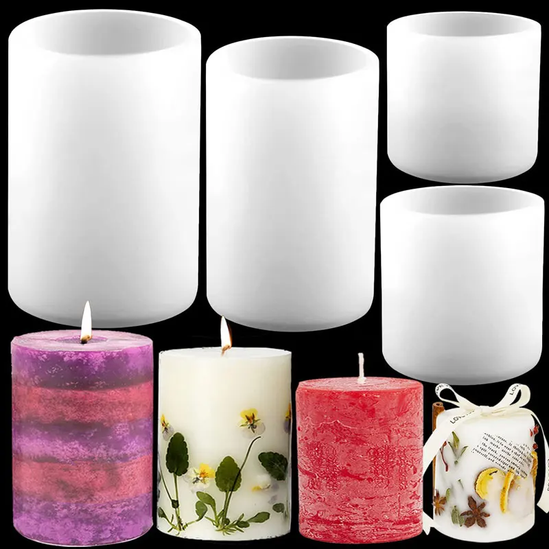 Candle Supplies Tins - Moldes cilíndricos de silicona para velas,