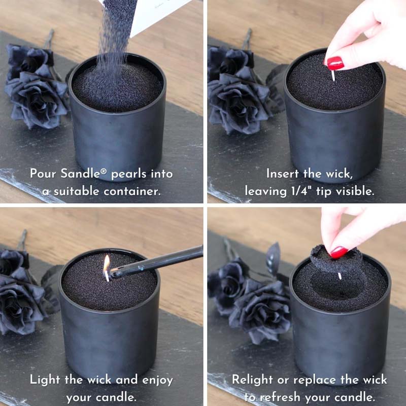 Arena Negra para Velas con Mec - Candle Supplies Tins reseña y precio
